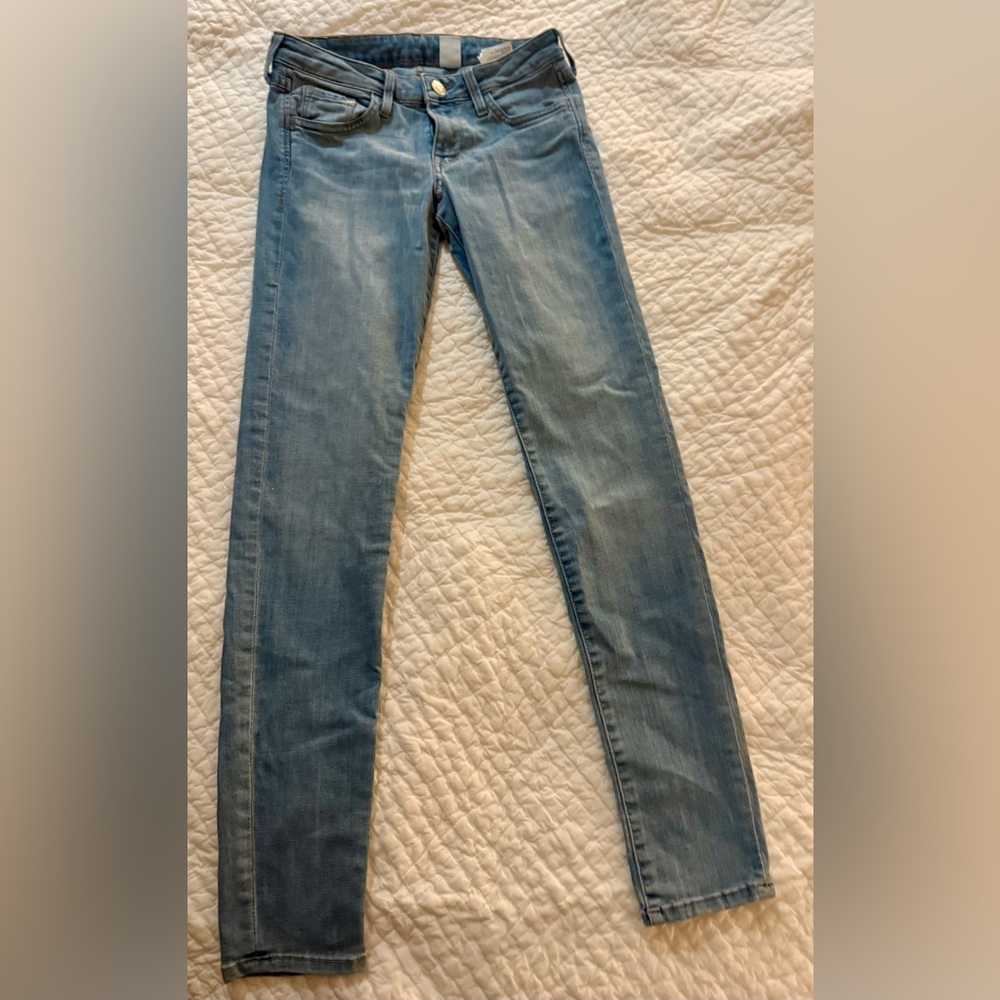NWOT Free People & Denim Classic Low Waist Super Skinny Blue Denim Jeans (25/30)